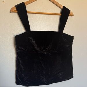 Pilcro Black Velvet Camisole Top